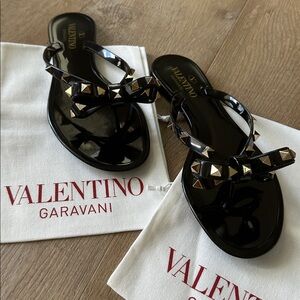 Valentino Black Rockstud Sandals